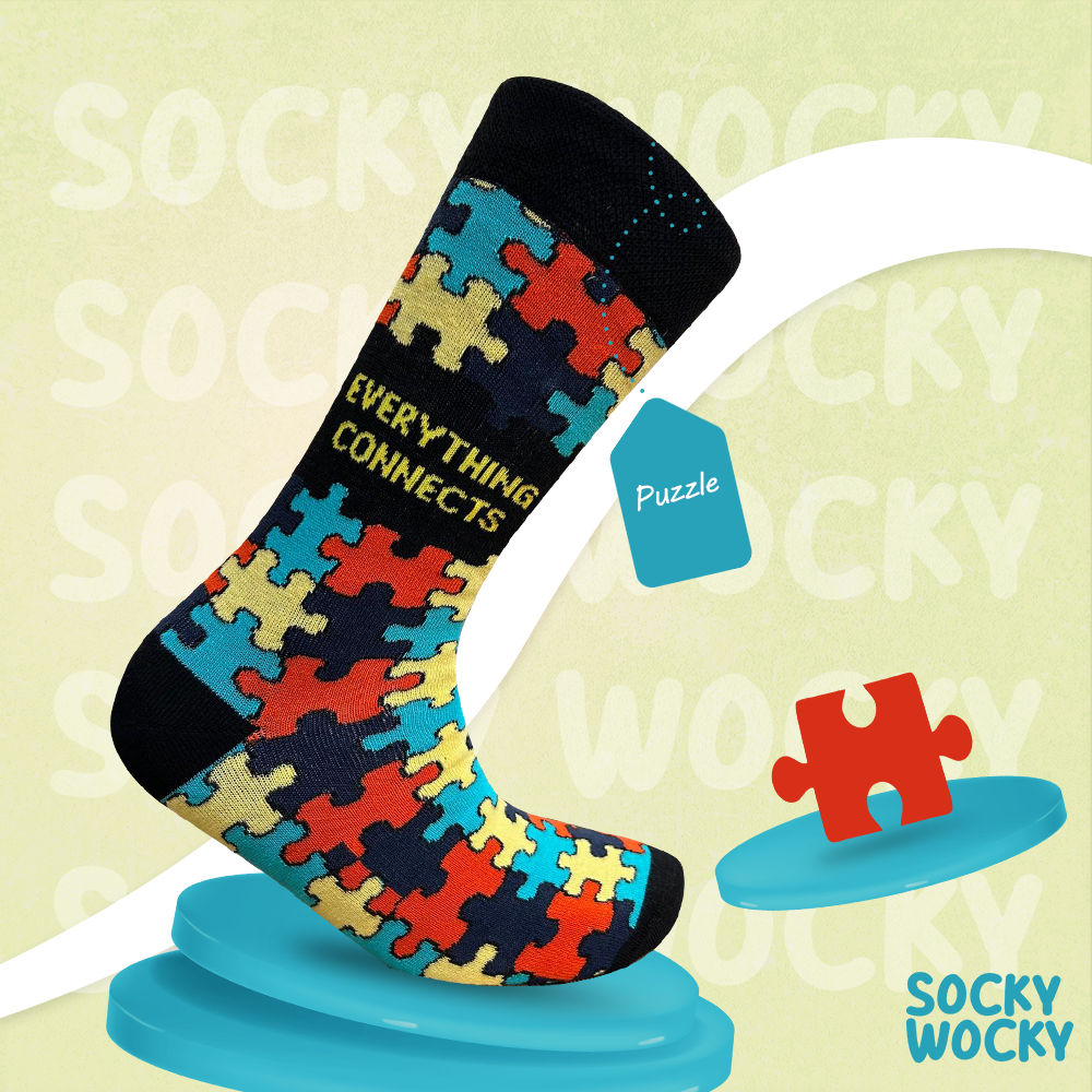 Chaussettes Puzzle Motif Jeu Créatif